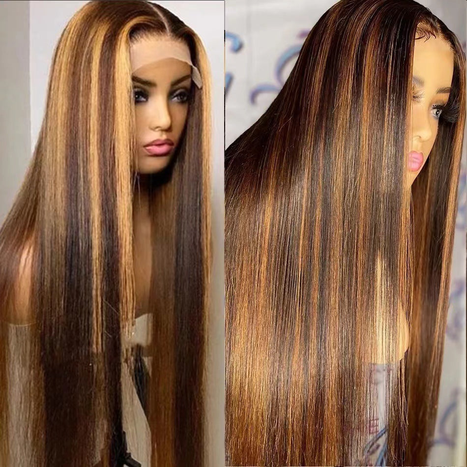 Front Lace Long Straight African Women Wig Head Cover Front Lace Long Straight African Women Wig Head Cover